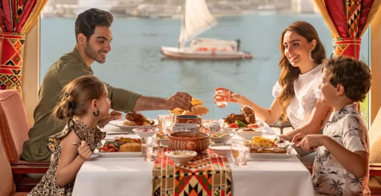 A-wonderful-picture-of-a-family-at-the-dining-table-on-board-the-ship.