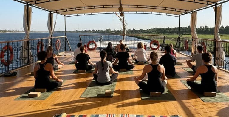 A-wonderful-picture-of-a-group-practicing-yoga-on-the-Dahabiya
