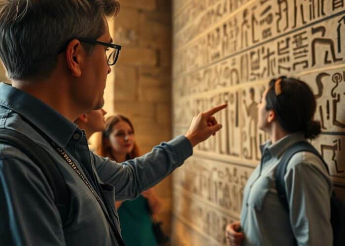 expert-egyptologist-guide-explaining-hieroglyphs-to-tourists